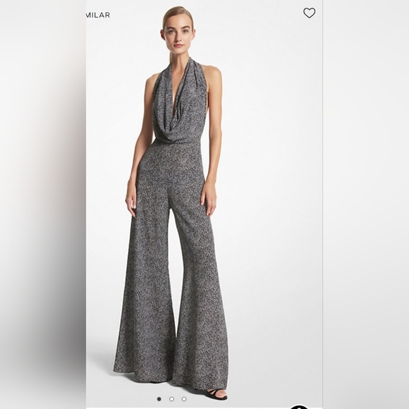 Michael Kors Collection Mini Cheetah Organic Silk Crepe De Chine Jumpsuit - Picture 2 of 11